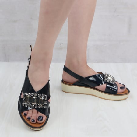 Sandale - Sandale cu platforma K062negru