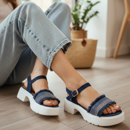 Sandale - Sandale cu platforma X24-1161bleumarin