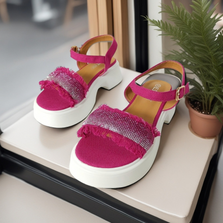 Sandale - Sandale cu platforma X24-1161fucsia