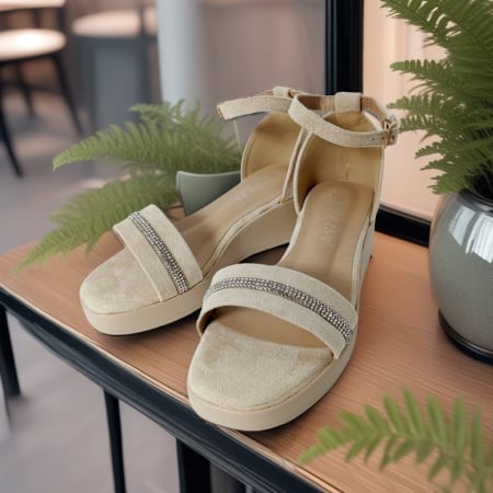 Damă - Sandale cu platforma A24-1052bej