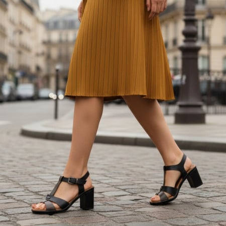 Sandale - Sandale cu toc 9671-5negru