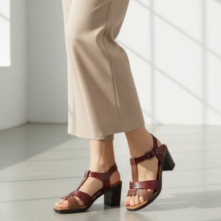 Sandale - Sandale cu toc 9671-5visiniu