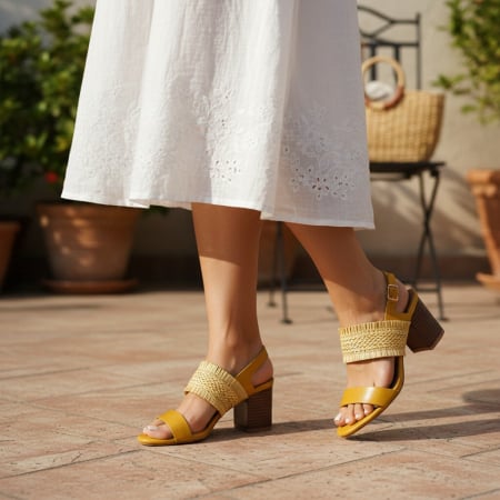 Sandale - Sandale cu toc GL05galben