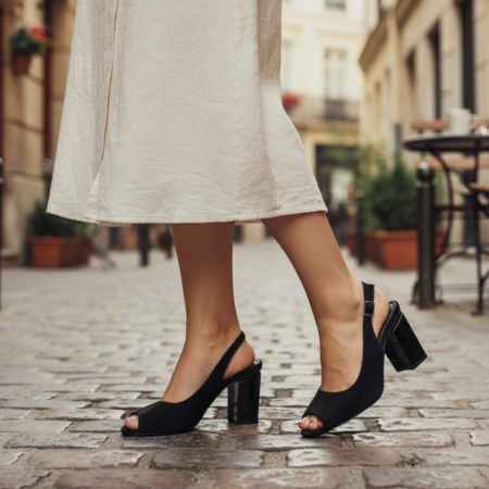 Sandale - Sandale cu toc L-71negru