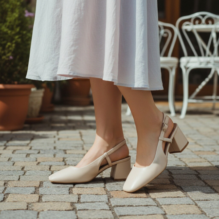 Damă - Sandale cu toc L-70bej