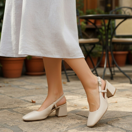 Damă - Sandale cu toc L-70bej