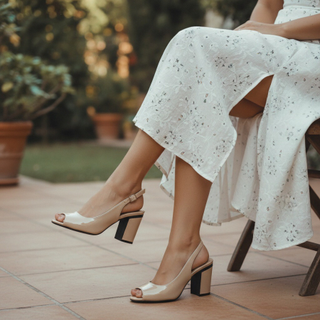 Sandale - Sandale cu toc L-72apricot