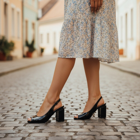 Sandale - Sandale cu toc L-72negru