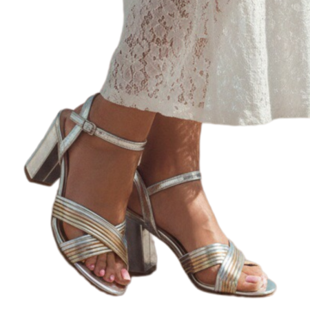 Damă - Sandale cu toc RM002argintiu