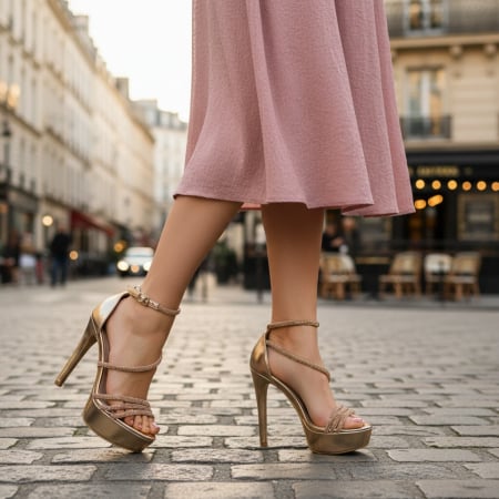 Sandale - Sandale cu toc si platforma 916-12
