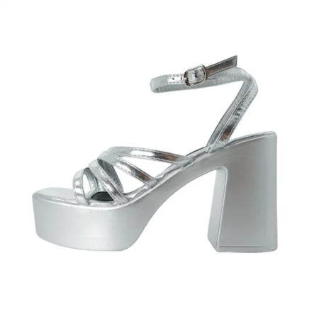 Sandale - Sandale elegante cu platforma si toc gros 1140argintiu