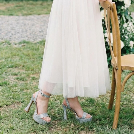 ÎNCĂLȚĂMINTE DAMĂ 29.99 - Sandale elegante cu platforma si toc piramidal A23-532argintiu