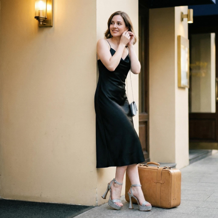 ÎNCĂLȚĂMINTE DAMĂ 29.99 - Sandale elegante cu platforma si toc piramidal A23-532argintiu