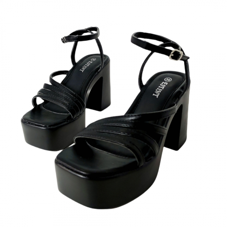 Sandale - Sandale elegante cu platforma si toc gros 1140negru