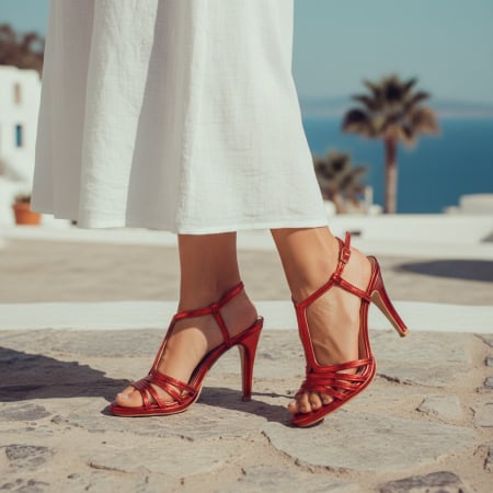 Sandale - Sandale elegante cu toc 206-9rosu