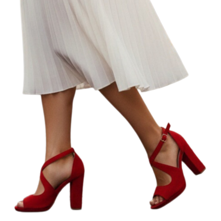 Sandale - Sandale elegante cu toc 2350rosu