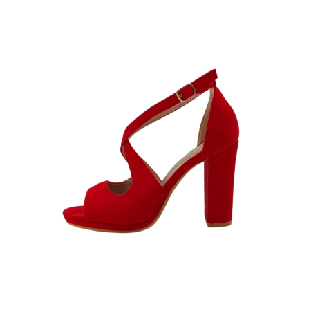 Sandale - Sandale elegante cu toc 2350rosu