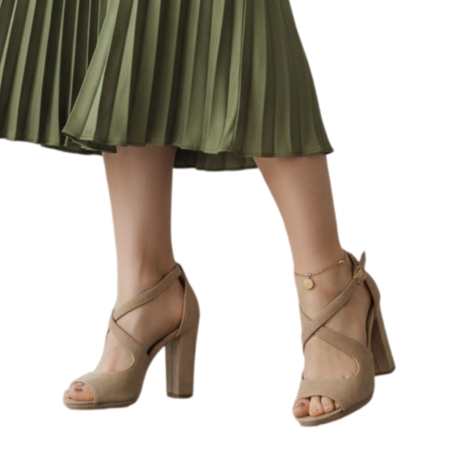 Sandale - Sandale elegante cu toc 2350bej