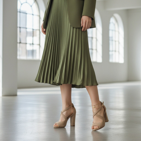 Sandale - Sandale elegante cu toc 2350bej