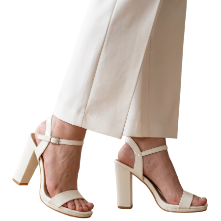Sandale - Sandale elegante cu toc 2355alb