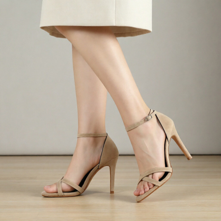 Sandale - Sandale elegante cu toc 8888bej