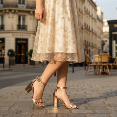 Sandale - Sandale elegante cu toc 920-75