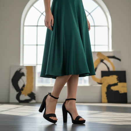 Sandale - Sandale elegante cu toc 930-2negru
