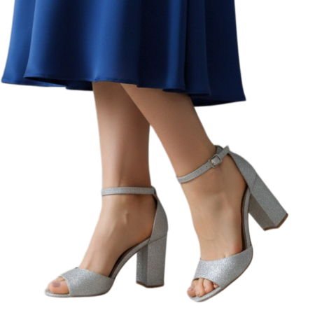 Sandale - Sandale elegante cu toc 920-76argintiu