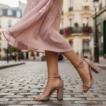 Sandale - Sandale elegante cu toc 2315Asampanie