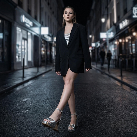 Sandale elegante cu toc A23-520argintiu [7]