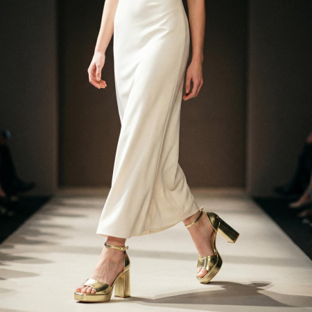 Sandale - Sandale elegante cu toc A23-520auriu