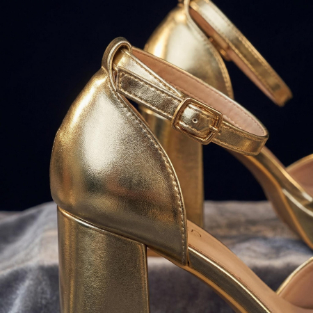 Sandale elegante cu toc A23-520auriu [11]