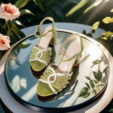 Sandale - Sandale elegante cu toc A24-1053verde