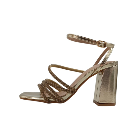 Damă - Sandale elegante cu toc A24-1063auriu