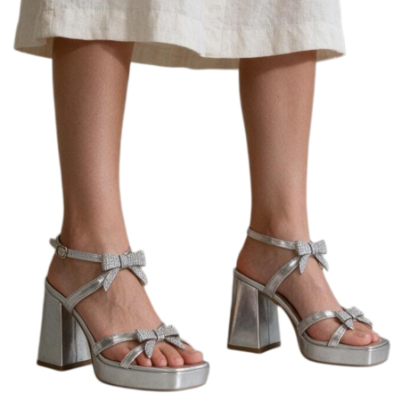 ÎNCĂLȚĂMINTE DAMĂ 49.99 - Sandale elegante cu toc A25-1909argintiu