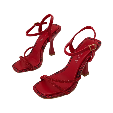 Damă - Sandale elegante cu toc A26-691rosu