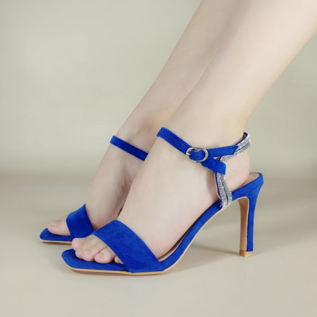 ÎNCĂLȚĂMINTE DAMĂ 39.99 - Sandale elegante cu toc F-18bleumarin