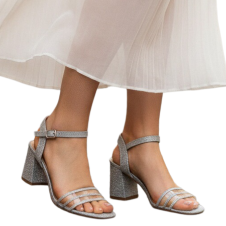 Sandale - Sandale elegante cu toc GL44argintiu