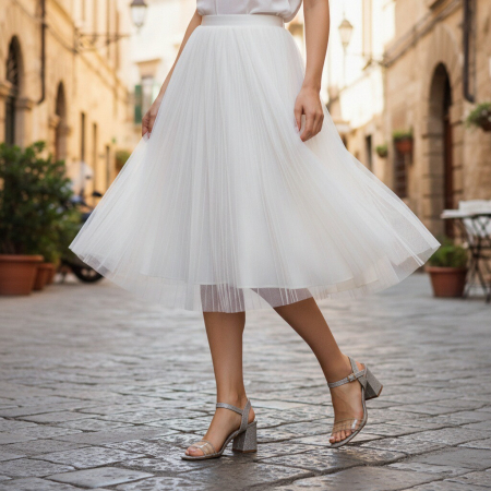 Sandale - Sandale elegante cu toc GL44argintiu