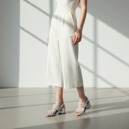 Sandale - Sandale elegante cu toc GL50argintiu