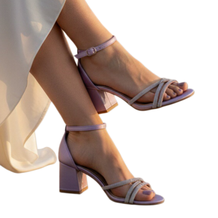 Damă - Sandale elegante cu toc L-66mov