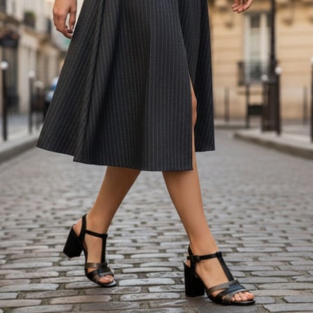 ÎNCĂLȚĂMINTE DAMĂ 39.99 - Sandale elegante cu toc MU-2negru