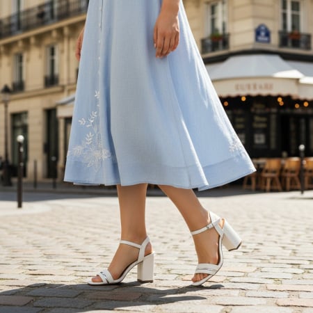 Sandale - Sandale elegante cu toc MU-3alb