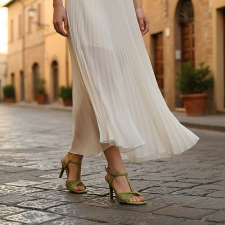 ÎNCĂLȚĂMINTE DAMĂ 39.99 - Sandale elegante cu toc MU-5verde
