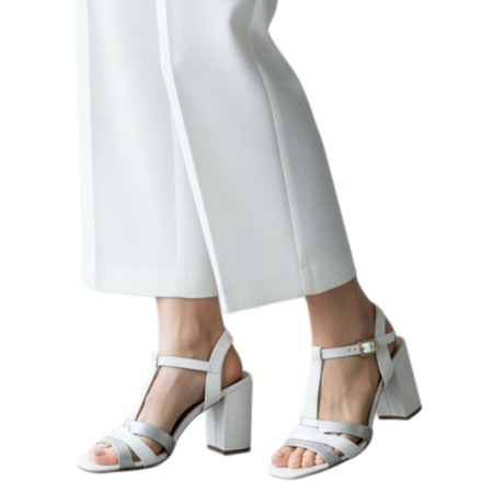 ÎNCĂLȚĂMINTE DAMĂ 39.99 - Sandale elegante cu toc MU-2alb