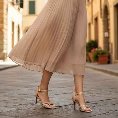 ÎNCĂLȚĂMINTE DAMĂ 39.99 - Sandale elegante cu toc MU-6bej