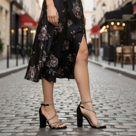 Sandale - Sandale elegante cu toc NN136