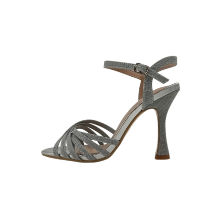Încălțăminte damă - Sandale elegante cu toc piramidal A24-1059argintiu