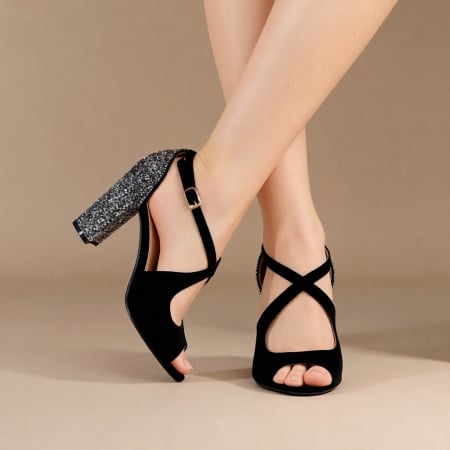 Sandale - Sandale elegante cu toc X23-362negru -35
