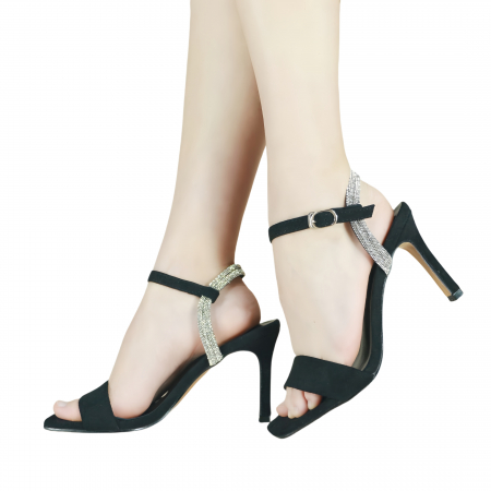 ÎNCĂLȚĂMINTE DAMĂ 39.99 - Sandale elegante cu toc F-18negru